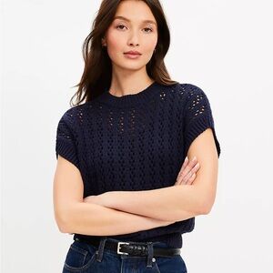 LOFT Deep Blue Knit Sweater Med